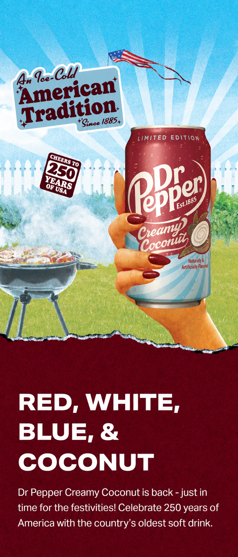 Dr Pepper Creamy Coconut summer artwork